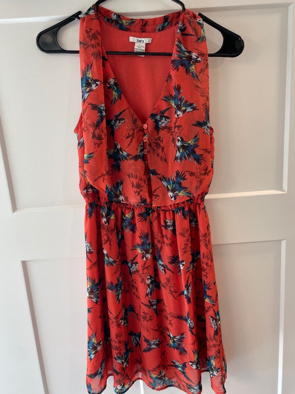 bar III sleeveless knee length flowy orange dress